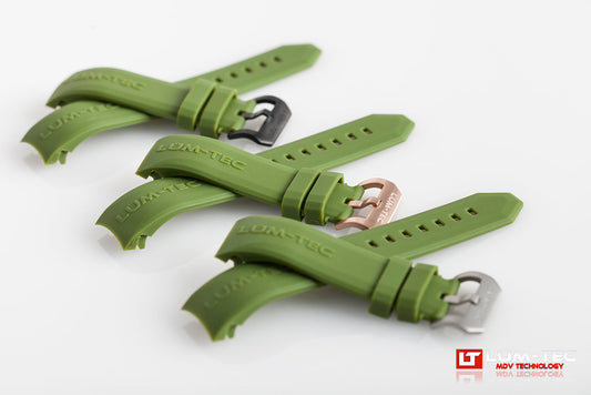 Lum-Tec Combat B/RR Series/400M Green Rubber Strap 22mm