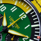 Lum-Tec RPM 3 Yellow, Green, and Black Dial Watch